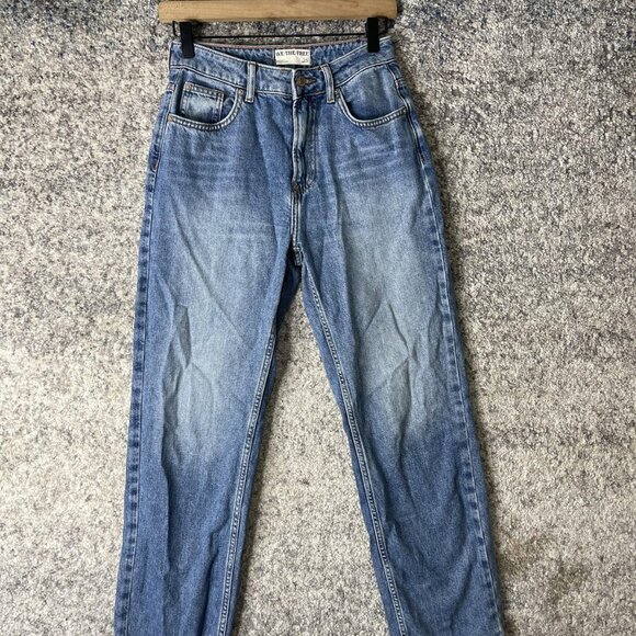 We The Free Free People Jeans Womens 25 Blue High Rise Straight Leg 100% Cotton - Picture 1 of 8